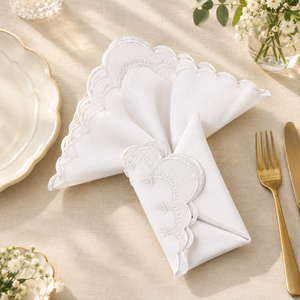 Juego de Servilletas de Tela de Algodón Cuadradas Modernas RIDHI, Bordadas, Ecológicas, Regalo para el Hogar y Navidad, Paquete al por Mayor - Product Image 1