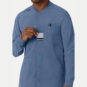Stretchable Unisex Long Sleeve V-Neck Scrubs <b>Uniforms</b> Breathable Comfortable Scrub Suit For Medical Hospital <b>Nursing</b> <b>Uniform</b> - Product Image 3