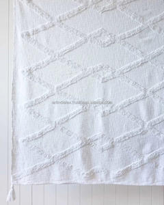 Manta de lujo hecha a mano, manta decorativa de 100% algodón con borlas para sofá, cama y sofá, 150x200c, venta al por mayor - Product Image 3