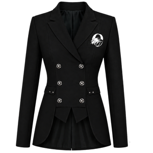 Blazer Negro Personalizado para Mujer, Corte Entallado, Manga Larga, Formal, para Oficina, Uniforme de Negocios, con Logotipo Personalizado en el Pecho - Product Image 1