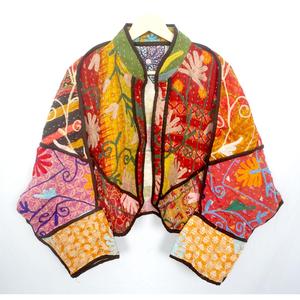Beautiful Handmade 100% Cotton Kantha <b>Jacket</b> <b>Mandarin</b> <b>Collar</b> Full Sleeves Breathable Eco-Friendly All Season Fashionable Design - Product Image 1