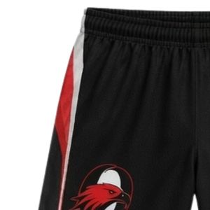 Unisex Black <b>Red</b> Sublimated Lacrosse Shorts Lightweight Polyester Athletic Uniform Sports Wear Performance Apparel - Product Image 5