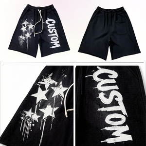 Men's Solid <b>Woven</b> Mid Elastic Waist Breathable High Street Style Canvas Fabric Casual Summer Sweat <b>Shorts</b> - Product Image 3