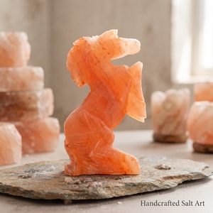 Himalayan Rock Salt Horse Shape Lamp Rearing <b>Animal</b> Shape Carved Salt Night Light for Home Office Decor - Product Image 5