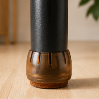 Protège-pieds de chaise marron 30 mm en PVC pour chaises de salle à manger