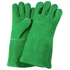 Gants de soudeur confortables en cuir de vachette pleine fleur avec doublure en tissu, équipement de sécurité industriel résistant aux étincelles et à la chaleur - Product Image 3
