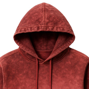 Sudadera con Capucha Roja para Hombre, Corte Regular, Diseño Casual de Color Sólido con Bolsillos, para Otoño - Product Image 4