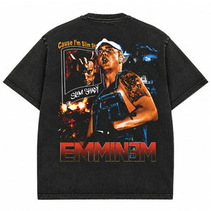 Camisetas de Hombre de Algodón Grueso, Estilo Urbano, con Logotipo Personalizado, Estampado Gráfico de Alta Calidad, Color Marrón Lavado Ácido - Product Image 3