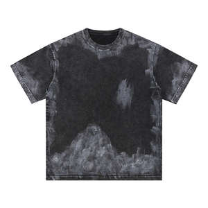 Camiseta Premium con Lavado Ácido para Hombre - Negro Medianoche con Acabado Mineral - Silueta Cuadrada - Prenda Esencial de Alta Calidad para Streetwear 2026 - Product Image 2