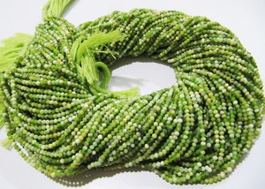 Cuentas facetadas de ópalo verde natural en forma de rondel, tamaño 2 mm, 13 pulgadas de largo - Product Image 4
