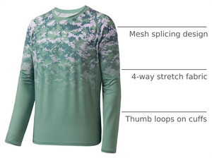 Camisa de Pesca de Manga Larga, Ligera, de Secado Rápido, Protección Solar, para Actividades al Aire Libre, 100% Poliéster, Color Sólido - Product Image 6