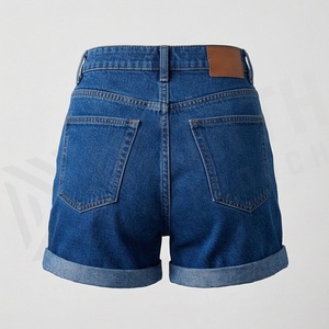 Shorts de Mezclilla para Mujer, Diseño Personalizado de Alta Calidad, Cintura Media, Corte Holgado Informal, Estilo Cargo con Bolsillos, a la Moda - Product Image 2