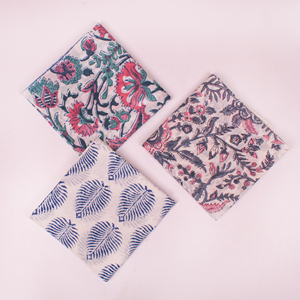 Foulard 100% Coton Respirant Imprimé au Bloc, Bandana Fait Main en Inde, Cache-Visage d'Été, Écharpe Ceinture, Accessoire de Sac à Main - Product Image 4