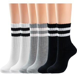 Ankle <b>Socks</b> <b>Women</b> 100% Cotton <b>Socks</b> Striped Breathable Knitted Casual Autumn Adults Standard <b>Thickness</b> Regular Style <b>Socks</b> - Product Image 3