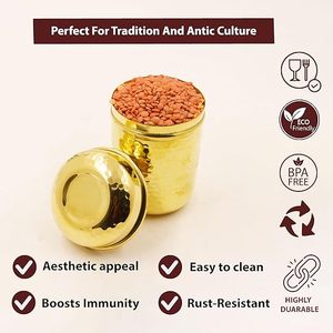 Brass Container Low Price Stylish Storage <b>Jar</b> for Sugar Tea Coffee and Kitchen Organization Premium Brass Container - Product Image 2