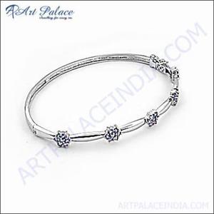 Girls Fashionable Cubic Zirconia <b>Silver</b> <b>Bracelet</b> Party Wear Cz <b>Bracelet</b> Fancy Cz <b>Bracelet</b> - Product Image 3