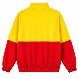 NSPDK Sorority Half Zip <b>Pullover</b> Sweatshirt Red & Yellow Color Block Pocket Design Unisex Regular Fit Autumn Women's Sweatshirt - Product Image 3