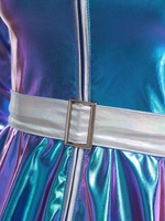 Costume d'Alien pour femmes, robe métallique en forme de A pour les fêtes, les événements de cosplay, les spectacles thématiques, la danse lyrique moderne