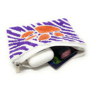 Custom Beaded Embroidery Paw <b>Print</b> Coin Pouch Animal Pattern Zipper Wallet <b>Mini</b> Bag Girls Handmade Tiger Clutch Gift Trendy - Product Image 2