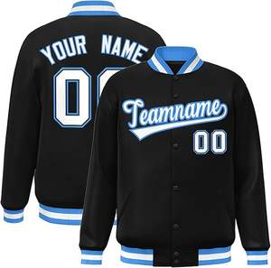 Chaquetas de Béisbol al por Mayor, Unisex, Talla Grande, Amarillas y Azules, Chaqueta Casual con Cuello de Béisbol, con Logotipo, Nombre y Número Personalizados - Product Image 5