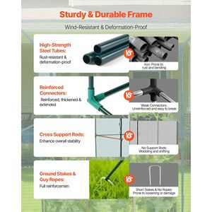 Gabbia per colture alta 11,6 x 3,9 x 6,3 piedi resistente al vento con porta con cerniera, facile da installare, rete protettiva per piante da giardino esterno - Product Image 3