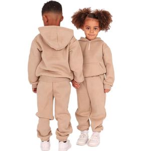 Ensemble de survêtements personnalisés en coton pour enfants, avec capuche, pour garçons et filles, 2 pièces, tenues de jogging pour enfants avec service OEM - Product Image 2