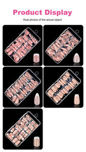Faux ongles à presser faits main, formes carrée, amande, ballerine, French, style européen et américain, vente en gros, 120 pièces - Product Image 6