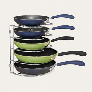 5 Tier Pot and Pan Organizer <b>Rack</b> for <b>Kitchen</b> Cabinet <b>Storage</b> Holder & Rust-Resistant Cookware Stand for Pans Lids and Bakeware - Product Image 1