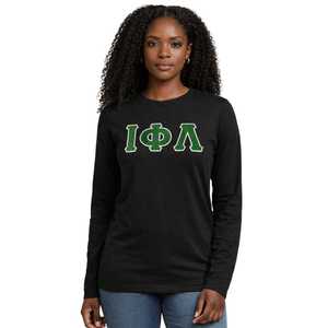 Iota Phi Lambda Sorority Black Long Sleeve Shirt Greek Letter Apparel Womens Casual Crewneck <b>Top</b> Premium Quality Wear - Product Image 3