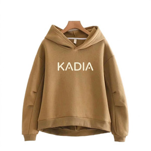 เสื้อฮู้ดดี้โอเวอร์ไซส์ผ้าฟลีซเนื้อหนักพิมพ์ลายตามสั่ง ผ้าฝ้าย 100% สำหรับฤดูหนาว แบบเรียบสีพื้น ไม่มีกระเป๋า ไม่มีเชือกผูก ทรงครอปท็อป มีฮู้ด - Product Image 6