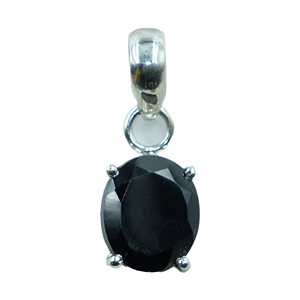 Pendentif ovale en onyx noir naturel, serti de griffes en argent sterling 925, bijoux en pierres précieuses, vente en gros pour femmes, sœurs, cadeau de Noël - Product Image 1