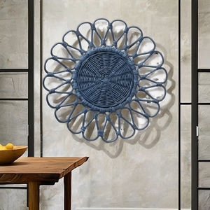 Dessous de verre en bambou tissé à la main rotin naturel avec isolation thermique imperméable antidérapante et artisanat en osier à motif de plaque - Product Image 1