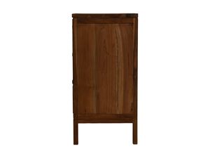 Mid Century Modern American Style Solid Mango <b>Wood</b> <b>Bedside</b> <b>Table</b> <b>with</b> Rattan Storage <b>Drawers</b> - Product Image 5