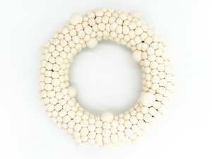 Guirlande de Noël en feutre et laine blanche avec pompons en feutre pour l'hiver - Product Image 5