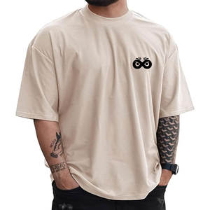 Camiseta de manga corta de alta calidad 100% algodón para hombre, talla grande, corte holgado, con logo personalizado impreso. - Product Image 1