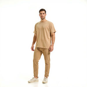 Custom <b>Logo</b> Design Heavy Weight Men's Plus Size 100% Cotton Solid Knitted Regular Fit Casual T-Shirt - Product Image 3