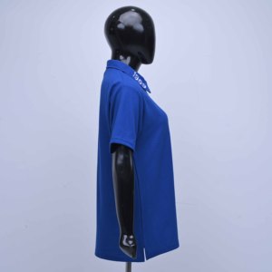 Qualité supérieure avec logo personnalisé, fabrication de polos de rugby bleus à col court, 3 boutons sur le devant avec broderie, t-shirts pour femmes - Product Image 6