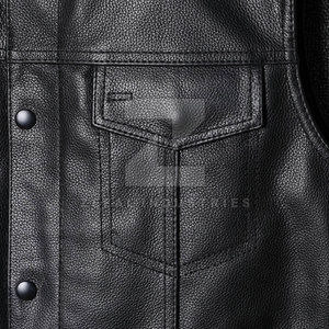 Chaleco de Verano de Alta Calidad, Hecho 100% en Cuero, Sólido, Casual, Transpirable y Personalizable para Hombre - Product Image 5