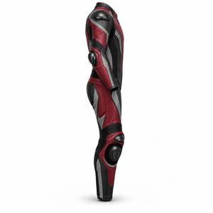 Combinaison de moto élégante sur mesure pour homme, équipement de course entièrement en cuir, rouge et noir, respirant, service OEM, toutes saisons - Product Image 6