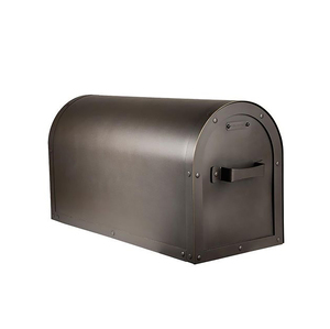 Vintage Handmade Hammered Copper Metal Mailbox Brass Accent Flag <b>Post</b> Mount Outdoor Letter <b>Box</b> Curbside <b>Home</b> Decoration - Product Image 3