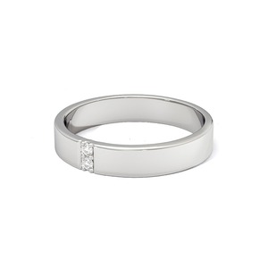Minimalist Natural Diamond <b>Men</b>’s <b>Ring</b> in 925 Sterling <b>Silver</b> | Classic Everyday Band <b>for</b> <b>Men</b> - Product Image 3