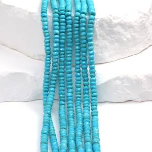 Cuentas Redondas Facetadas de Turquesa Azul Natural de 3.5mm para Fabricación de Joyas, Hilo de Cuentas para DIY, Pulsera, Collar, Gema - Product Image 3