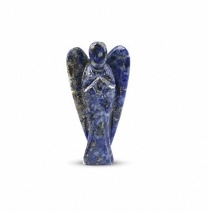 Venta al por mayor de piedras preciosas de alta calidad Feng Shui Sodalita 3 pulgadas a través de-Figura de ángel tallada hecha a mano India para el hogar espiritual - Product Image 5