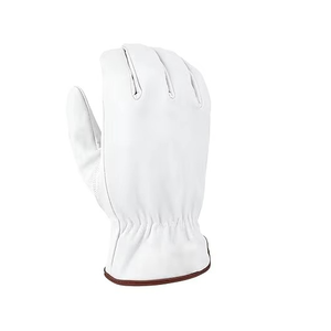 Gants de travail en cuir blanc souple, en cuir de vachette pleine fleur, gants de sécurité avec poignet élastique et manchette courte, OEM, marque privée, vente en gros - Product Image 4