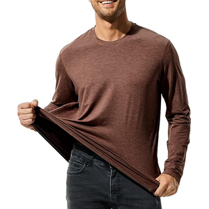 T-shirt à manches longues pour hommes, décontracté, en coton, coupe ajustée, style tendance - Product Image 2