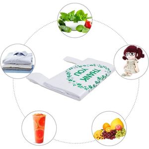 Sacchetti in plastica promozionali per la spesa con manici, 12 sacchetti in plastica con scritta 'Thank You', ideali per supermercati - Product Image 2