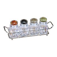 Ensemble de 4 pots à épices en acrylique durable Jack Worth avec support