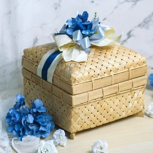 Elegante Caja de Regalo de Bambú Natural, Caja Cuadrada de Bambú Tejida a Mano, Empaque Decorativo de Lujo para Presentación de Regalos Premium - Product Image 2