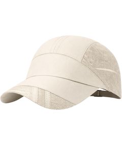 Men Beige Mesh Panel Sports Cap Breathable Lightweight Adjustable Summer Running Training Outdoor Baseball Hat For Men Use - Product Image 3
