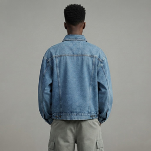 <b>Top</b> Trending Fully Vintage Denim Jacket for men's Winter casual wear Custom Chenille Embroidered Logo Windproof man jacket - Product Image 6